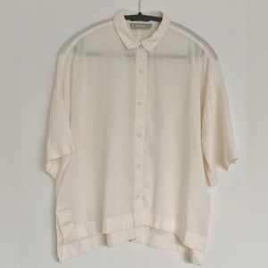 Everlane The Drapey Square Shirt in Bone Size Small